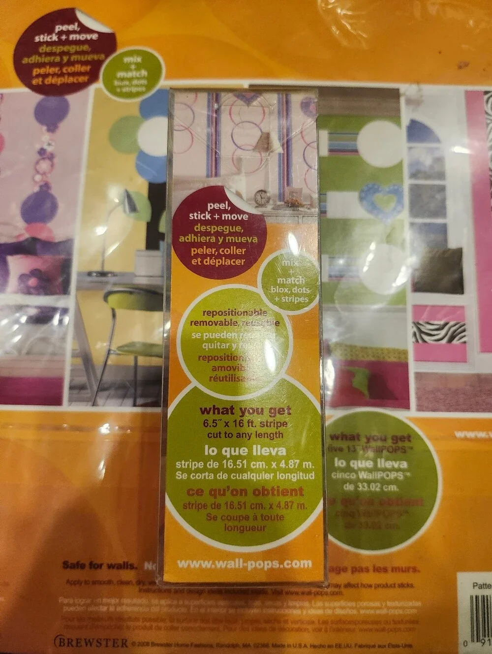 New In Package Wall Pops Peel-and-Stick Wall Decals (3 Packages)